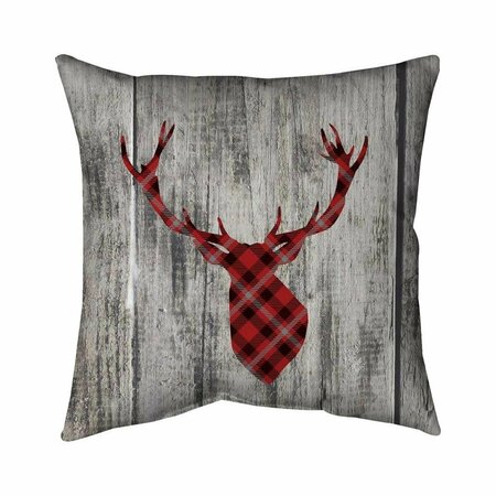 FONDO 20 x 20 in. Wood & Deer-Double Sided Print Indoor Pillow FO2793230